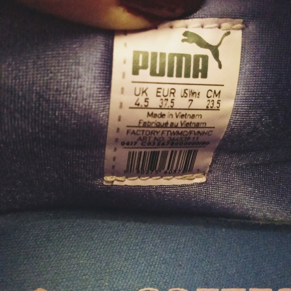 Puma Soft Foam Blue Pink White Mesh Slip On Ankle Sneakers sz 7 - Picture 7 of 8